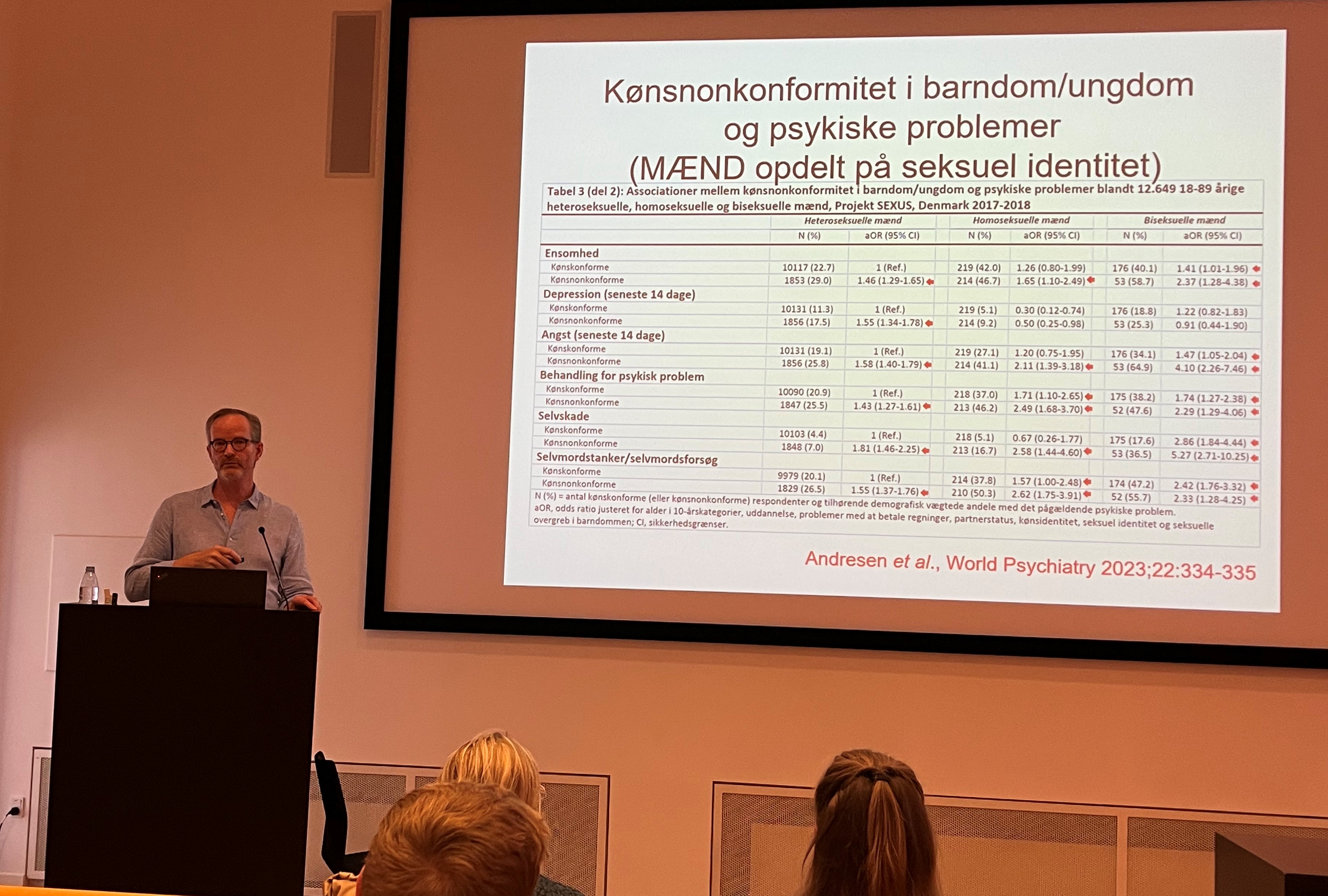 Morten Frisch holder foredrag på Verdensdagen for Selvmordsforebyggelse på Nordsjællands Hospital den 8. september 2023 